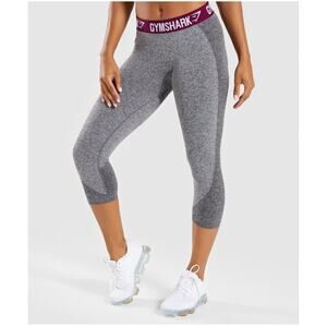 New Gymshark womens flex cropped legging‎ charcoal/deep plum size XS